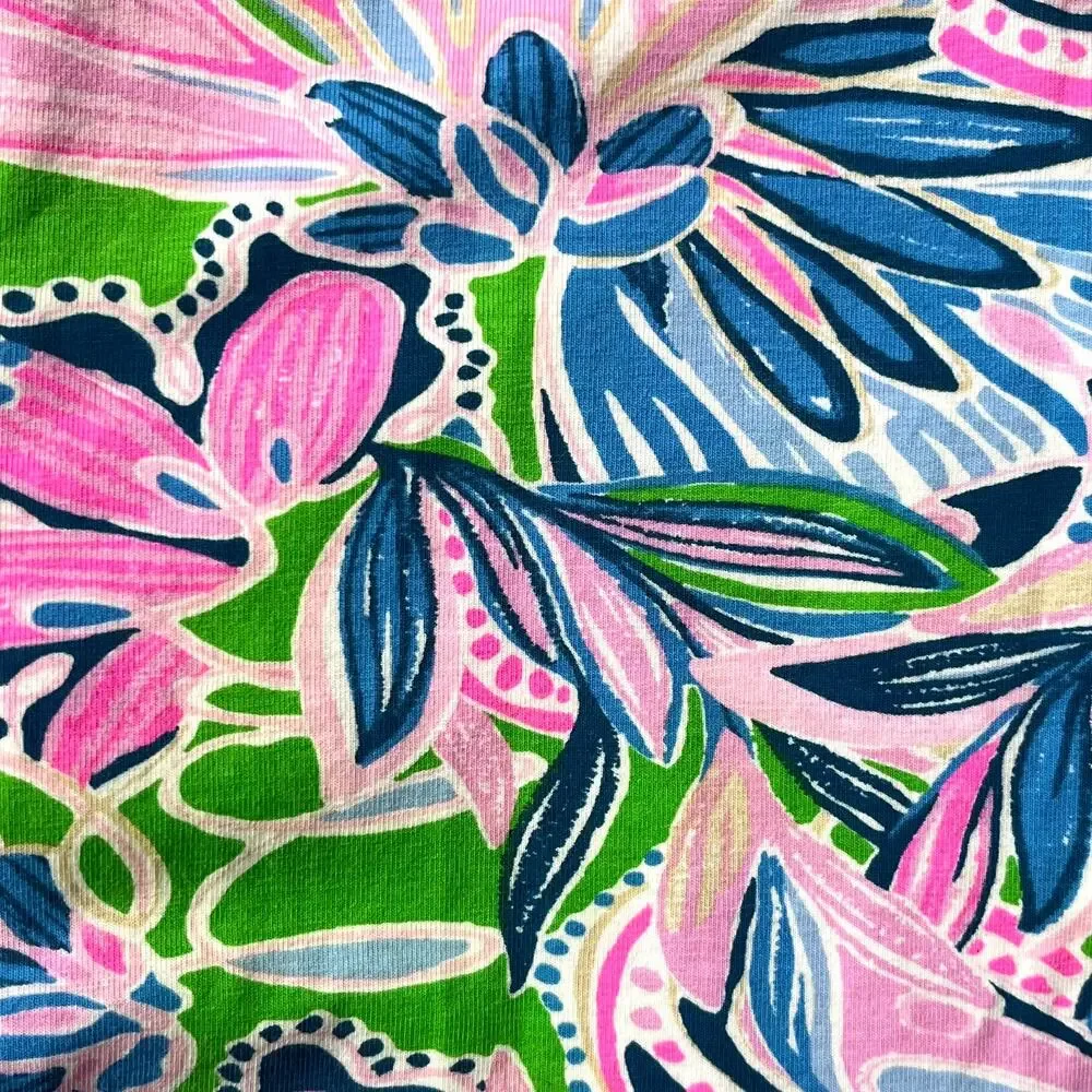 Lilly Pulitzer Long Sleeve Pajamas PJ's Tiger Sunrise Pink Blue Green Girls 12